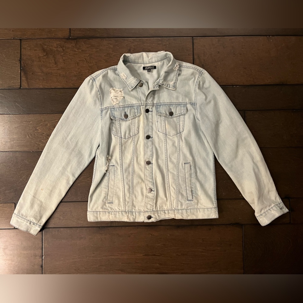 Elwood Distressed Denim Jacket - Medium
